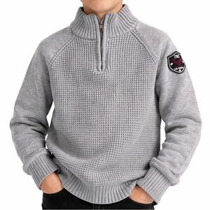 Tommy Hilfiger Mock Neck 1/4 Zip-Up Waffle Knit Sweater